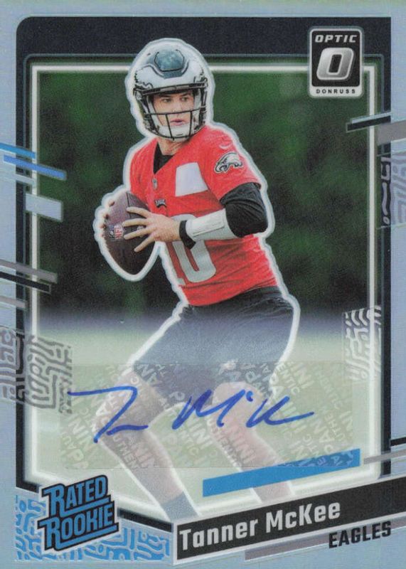 Tanner McKee 2023 Donruss #383 Optic Rated Rookie Preview Autographs PSA 10