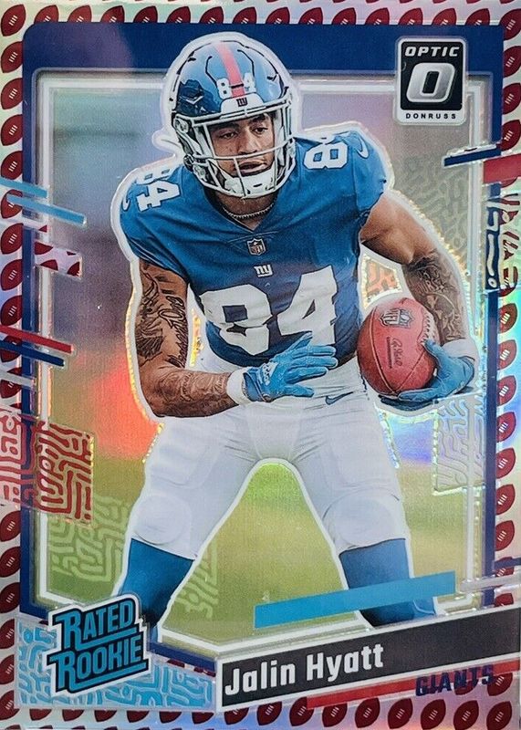 Jalin Hyatt 2023 Donruss #378 Optic Preview - Football Emoji Rookie BGS 9.5