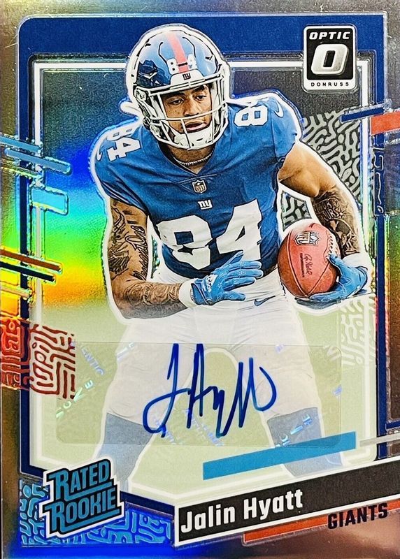 Jalin Hyatt 2023 Donruss #378 Optic Rated Rookie Preview Autographs RAW