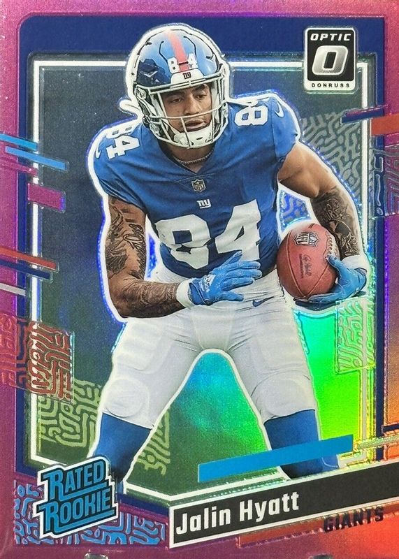 Jalin Hyatt 2023 Donruss #378 Optic Preview - Pink Rookie BGS 9