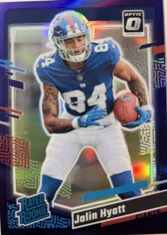 Jalin Hyatt 2023 Donruss #378 Optic Preview - Purple /50 Rookie BGS 9.5