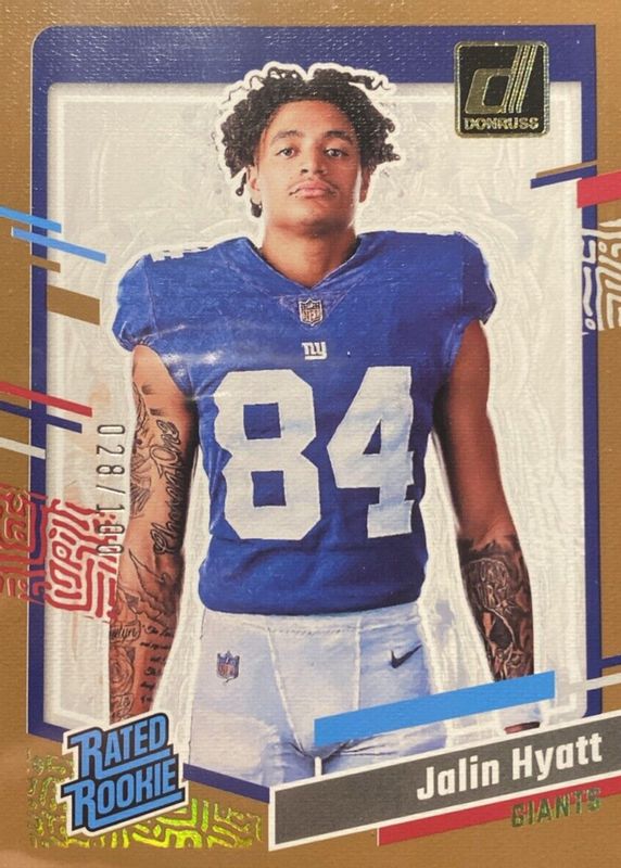 Jalin Hyatt 2023 Donruss #23 Portrait - Studio Series /100 Rookie SGC 9.5