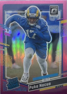 2023 Panini Prizm Puka Nacua Orange Disco Prizm Rookie RC #357 LA Rams $55  shipped : r/footballcards