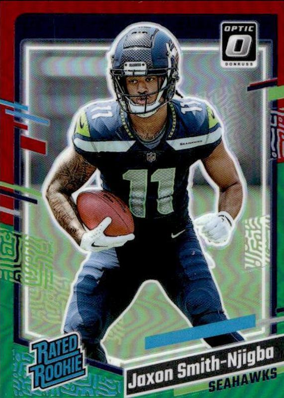 Jaxon Smith-Njigba 2023 Donruss #390 Optic Preview - Red & Green Rookie PSA 10