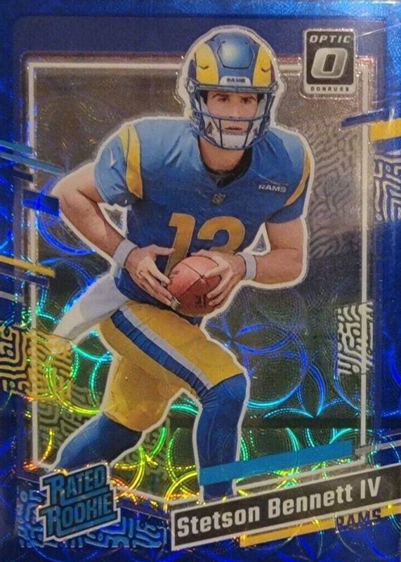 Stetson Bennett IV 2023 Donruss #358 Optic Preview - Blue Scope Rookie PSA 10