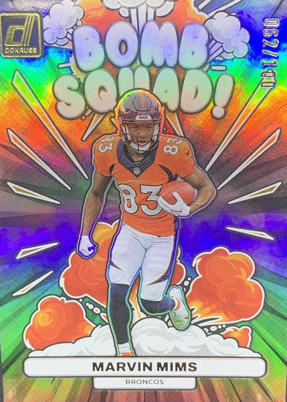 Marvin Mims Jr. 2023 Donruss #BS-17 Bomb Squad - Holo /100 Rookie RAW