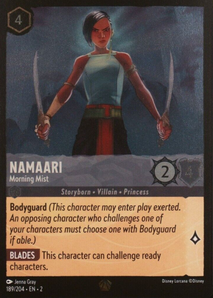 namaari lorcana card - Morning Mist Legendary Foil DE NM+ Character Classification Kid opens Disney Lorcana pack