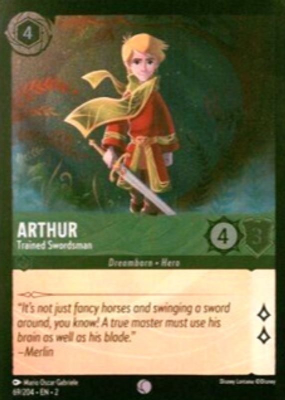 Arthur - Trained Swordsman 2023 Rise of the Floodborn #69/204 Cold Foil RAW TCG (NEAR MINT)