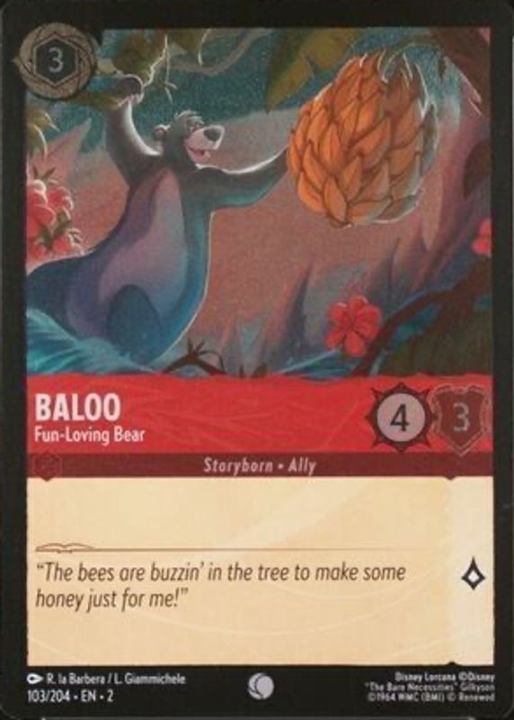 Baloo - Fun-Loving Bear 2023 Rise of the Floodborn #103/204 Cold Foil SGC 10