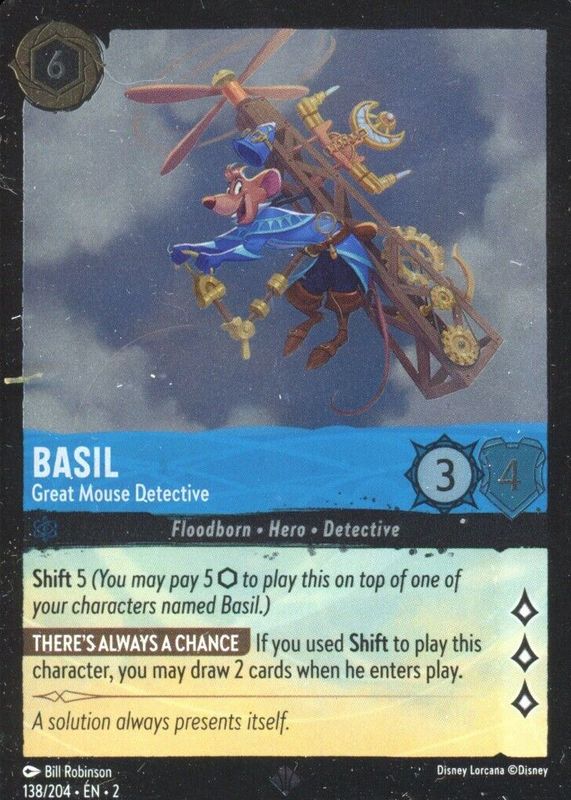 Basil - Great Mouse Detective 2023 Rise of the Floodborn #138/204 Cold Foil  Price Guide - Sports Card Investor
