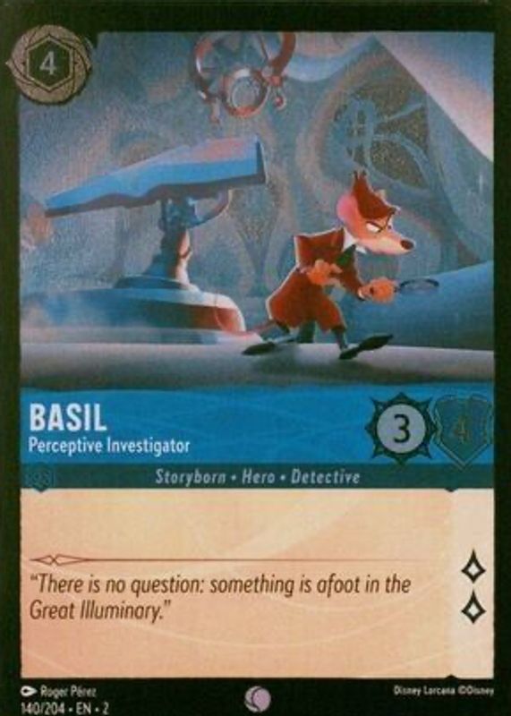 Basil - Perceptive Investigator 2023 Rise of the Floodborn #140/204 Cold Foil RAW TCG (NEAR MINT)