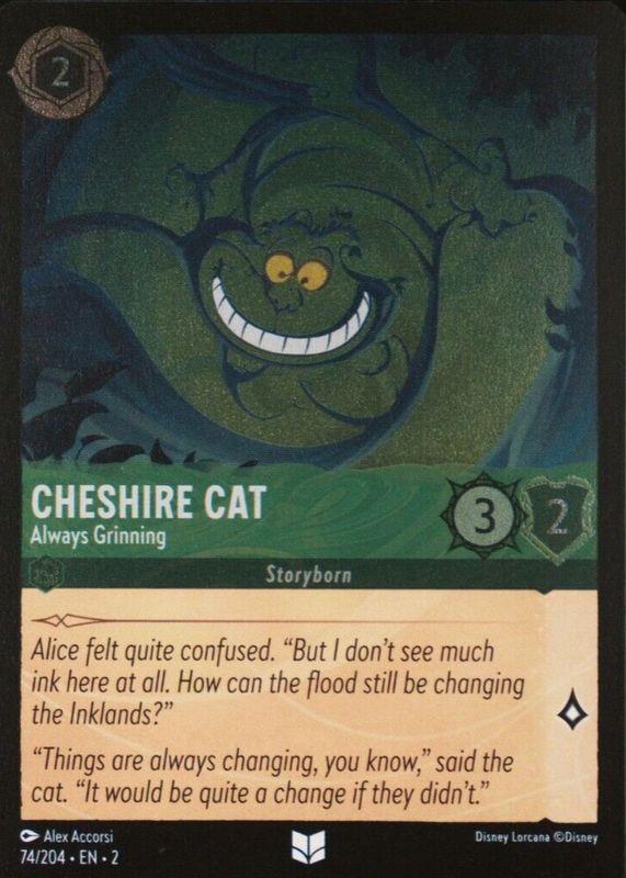 Cheshire Cat - Always Grinning 2023 Rise of the Floodborn #74/204 Cold Foil RAW TCG (NEAR MINT)