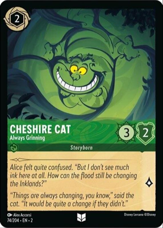 Cheshire Cat - Always Grinning 2023 Rise of the Floodborn #74/204 Base RAW TCG (NEAR MINT)