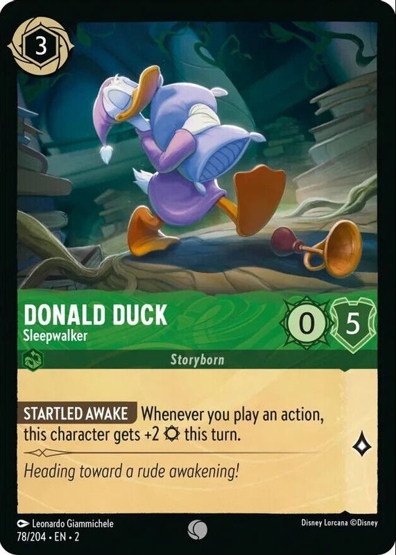Donald Duck - Sleepwalker 2023 Rise of the Floodborn #78/204 Cold Foil RAW TCG (NEAR MINT)