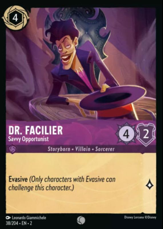 Dr. Facilier - Savvy Opportunist 2023 Rise of the Floodborn #38/204 Cold Foil RAW TCG (NEAR MINT)