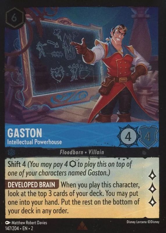 Gaston - Intellectual Powerhouse 2023 Rise of the Floodborn #147/204 Cold Foil PSA 10