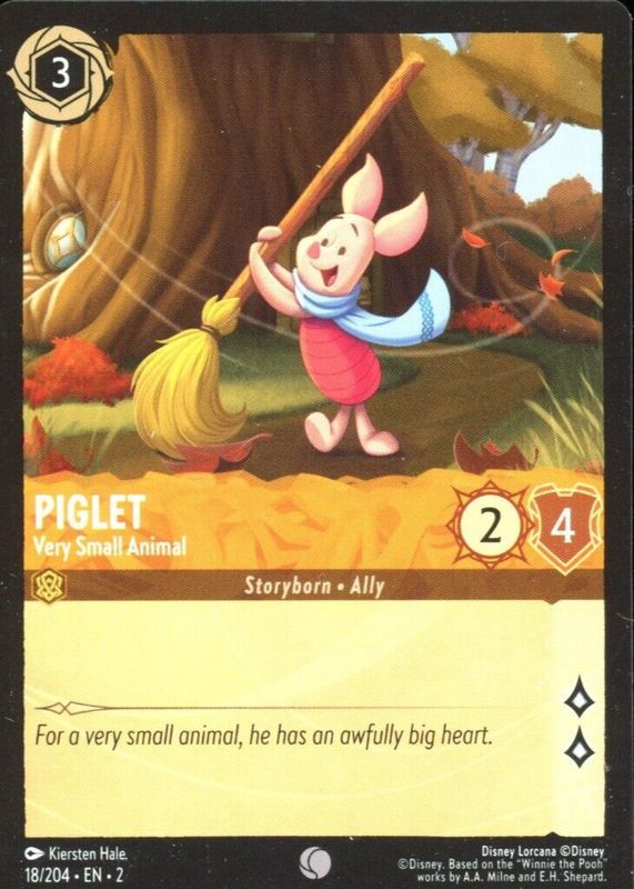 Piglet - Very Small Animal 2023 Rise of the Floodborn #18/204 Base RAW TCG (NEAR MINT)