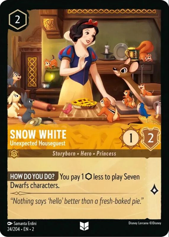 Snow White - Unexpected Houseguest 2023 Rise of the Floodborn #24/204 Cold Foil RAW TCG (NEAR MINT)