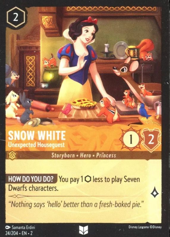 Snow White - Unexpected Houseguest 2023 Rise of the Floodborn #24/204 Base RAW TCG (NEAR MINT)