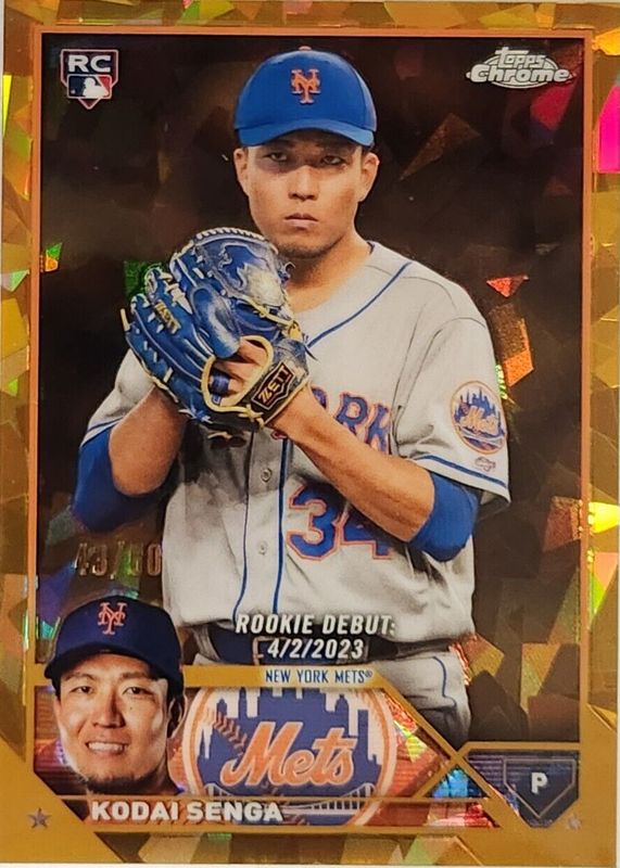 Kodai Senga 2023 Topps Chrome Update Sapphire Edition #USCS180 Rookie Debut - Gold /50 Rookie RAW