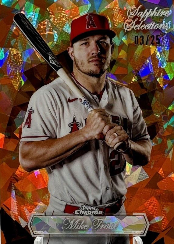 Mike Trout 2023 Topps Chrome Update Sapphire Edition #SS-21 Sapphire Selections - Orange /25 RAW
