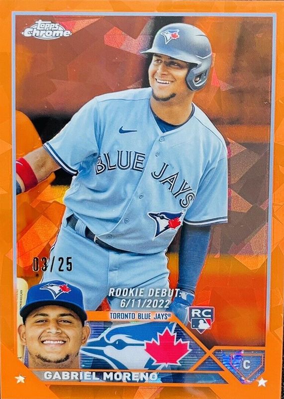 Gabriel Moreno 2023 Topps Chrome Update Sapphire Edition #USCS181 Rookie Debut - Orange /25 Rookie SGC 10