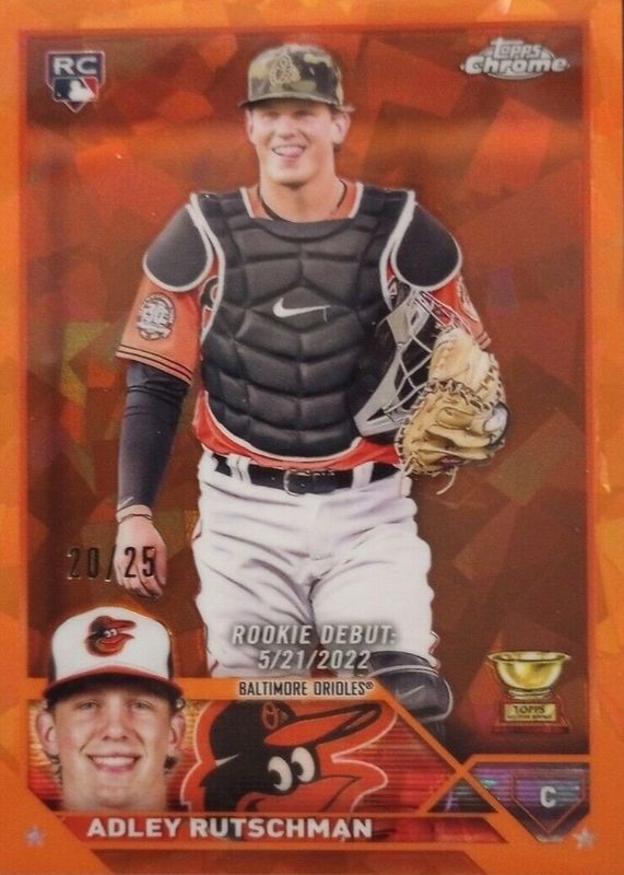 Adley Rutschman 2023 Topps Chrome Update Sapphire Edition #USCS275 Rookie Debut - Orange /25 PSA 10