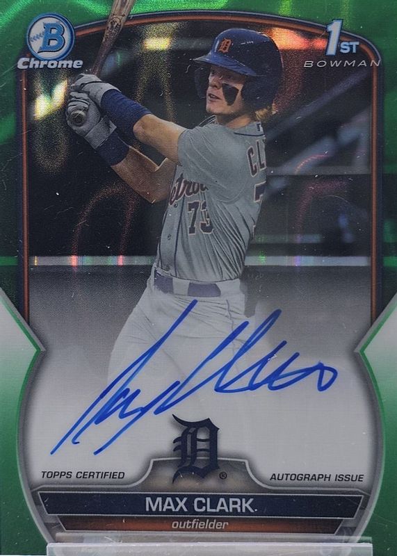 Max Clark 2023 Bowman Draft #CDA-MC Chrome DP Auto - Green Lava Refractor /99 (1st) SGC 10