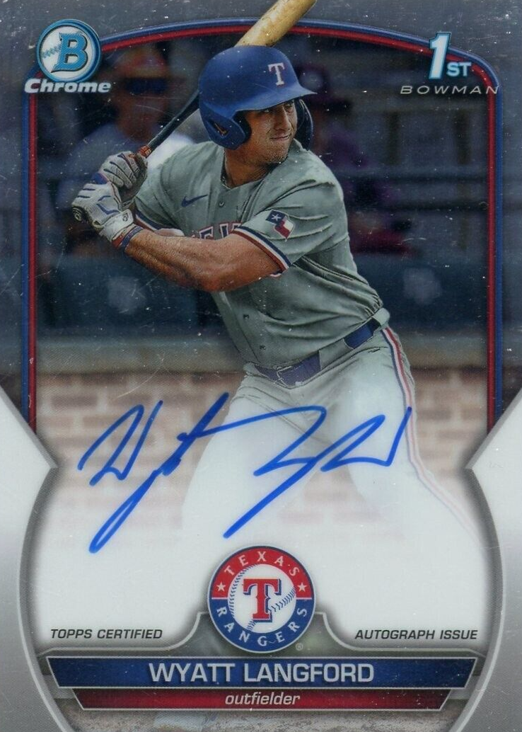 BGS ワイアット・ラングフォード サイン 2023 Bowman Draft 2023 Bowman Draft Wyatt Langford Stained Glass SP Rookie