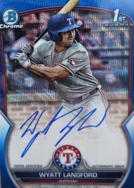 Wyatt Langford 2023 Bowman Draft #CDA-WL Chrome DP Auto