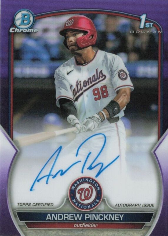 Andrew Pinckney 2023 Bowman Draft #CDA-AP Chrome DP Auto - Purple Refractor /250 (1st) RAW