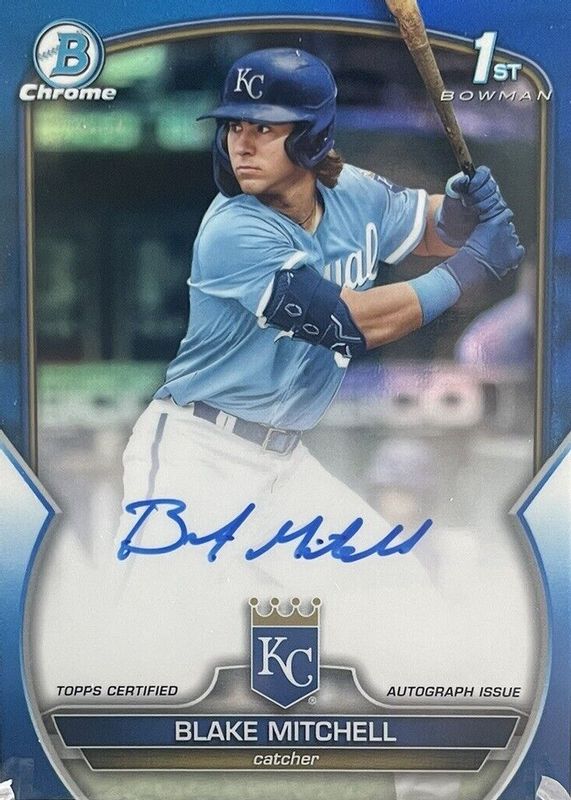 Blake Mitchell 2023 Bowman Draft #CDA-BMI Chrome DP Auto - Blue Refractor /150 (1st) PSA 9