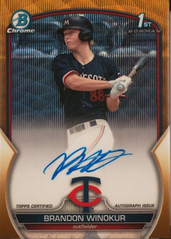 2023 Bowman Draft #CDA-BWN Chrome DP Auto - Gold Wave Refractor /50 (1st)