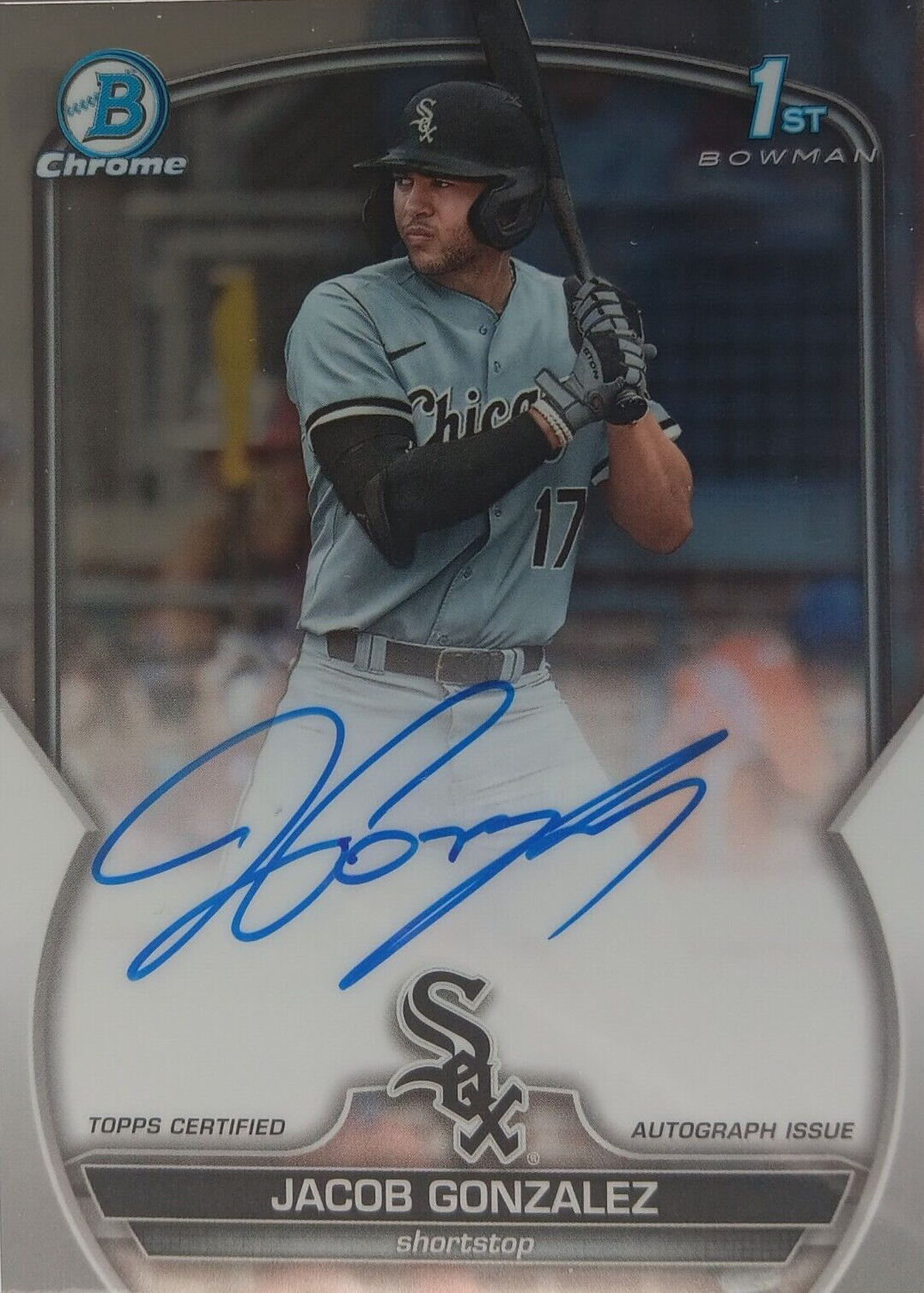 Jacob Gonzalez 2023 Bowman Draft #CDA-JGO Chrome Prospect Auto 