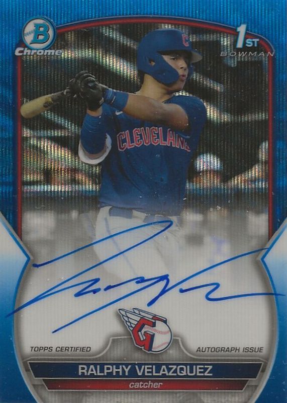 Bowman MLBカード 2023 Bowman Draft Ralphy Velazquez 1st Bowman Chrome Prospect Auto Cleveland Guardians