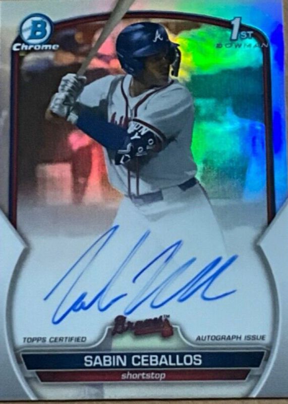 Sabin Ceballos 2023 Bowman Draft #CDA-SC Chrome DP Auto - Refractor /499 (1st) RAW