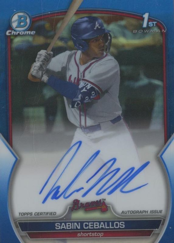 Sabin Ceballos 2023 Bowman Draft #CDA-SC Chrome DP Auto - Blue Refractor /150 (1st) RAW