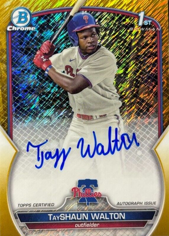 2023 Bowman Draft #CDA-TWA Chrome DP Auto - Gold Shimmer Refractor /50 (1st)