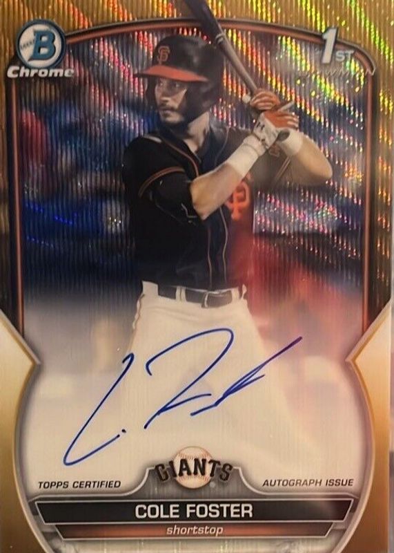 2023 Bowman Draft #CDA-CF Chrome DP Auto - Gold Wave Refractor /50 (1st)
