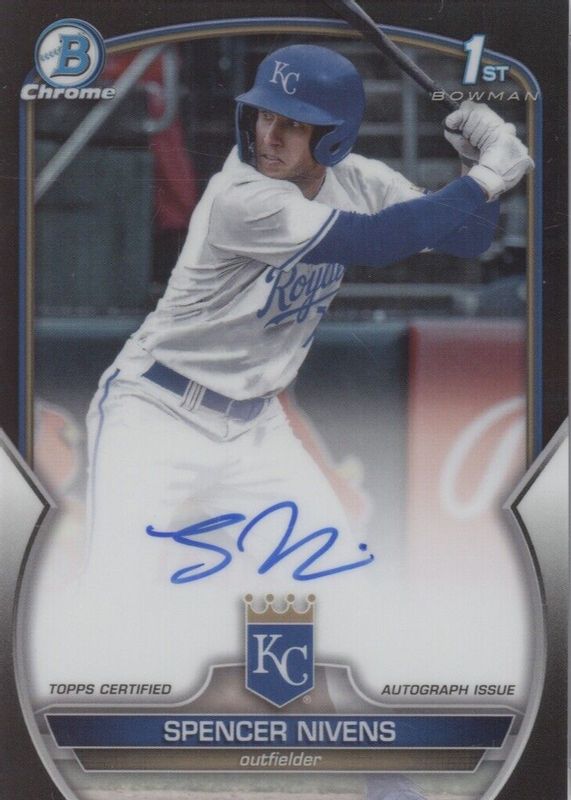 Spencer Nivens 2023 Bowman Draft #CDA-SN Chrome DP Auto - Black Refractor /75 (1st) RAW