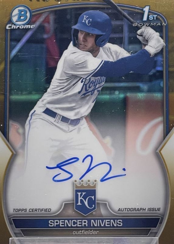 Spencer Nivens 2023 Bowman Draft #CDA-SN Chrome DP Auto - Gold Refractor /50 (1st) RAW