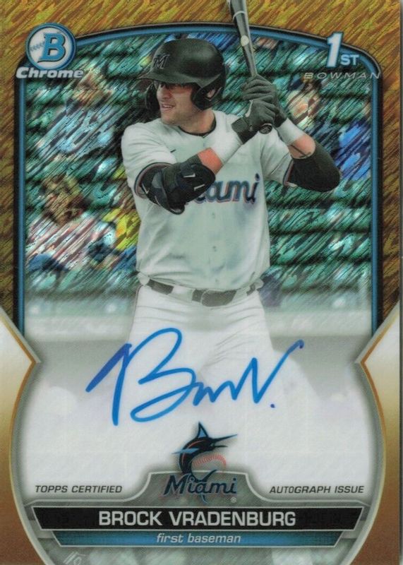 2023 Bowman Draft #CDA-BV Chrome Prospect Auto - Gold Shimmer Refractor /50 (1st)