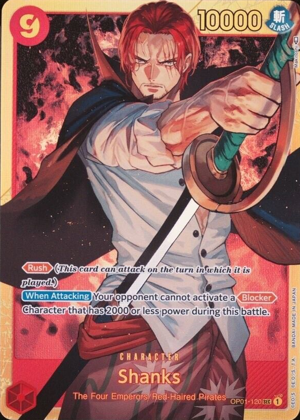 Shanks 2022 Romance Dawn #OP01-120 Secret Rare Price Guide