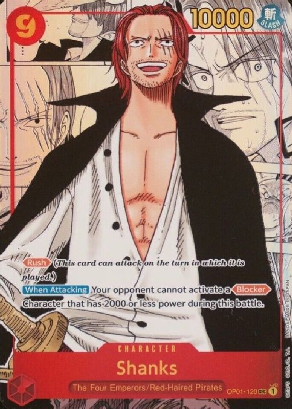 Shanks 2022 Romance Dawn #OP01-120 Secret Rare (Manga Alternate Art) SGC 9