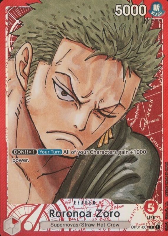 Roronoa Zoro 2022 Romance Dawn #OP01-001 Leader (Alternate Art) SGC 10