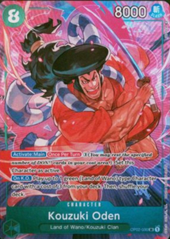 Kouzuki Oden 2023 Paramount War #OP02-030 Super Rare (Alternate Art) RAW TCG (NEAR MINT)