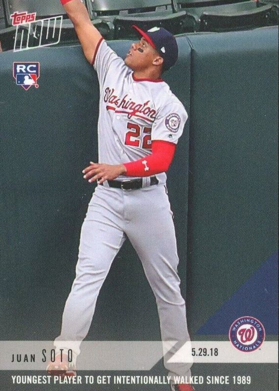Juan Soto 2018 Topps Now #266 Base (Print Run: 895) Rookie RAW