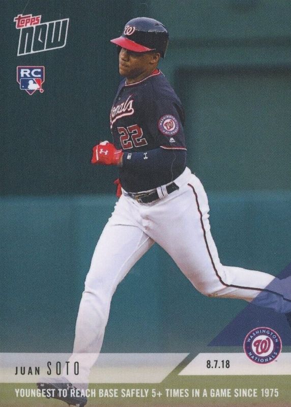 Juan Soto 2018 Topps Now #567 Base (Print Run: 1,107) Rookie RAW