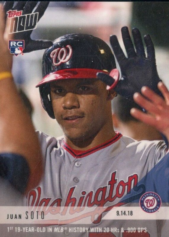 Juan Soto 2018 Topps Now #726 Base (Print Run: 1,642) Rookie SGC 9.5