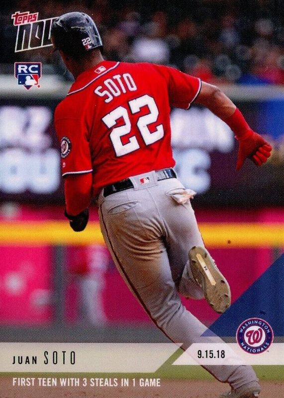 Juan Soto 2018 Topps Now #731 Base (Print Run: 1,058) Rookie RAW